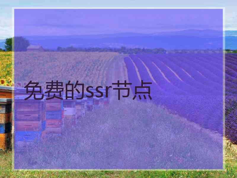 免费的ssr节点